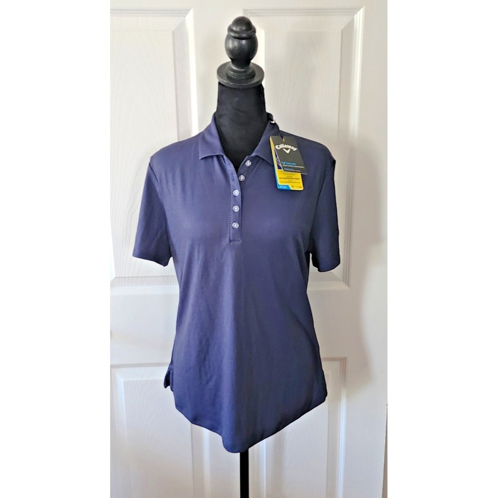 Callaway OptiDri Women's Golf Polo Peacoat Blue with Hendrick's Gin Label in MD